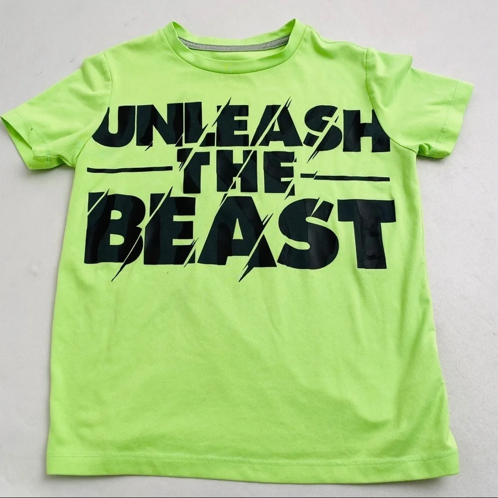 Old Navy neon green unleash the beast short sleeve t-shirt